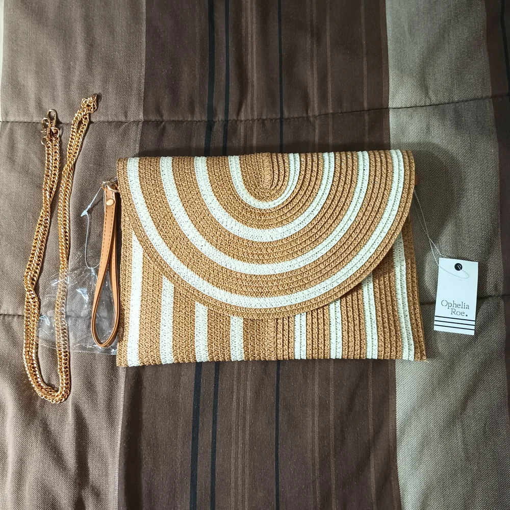Ophelia‎ Roe Straw Clutch/Crossbody Bag